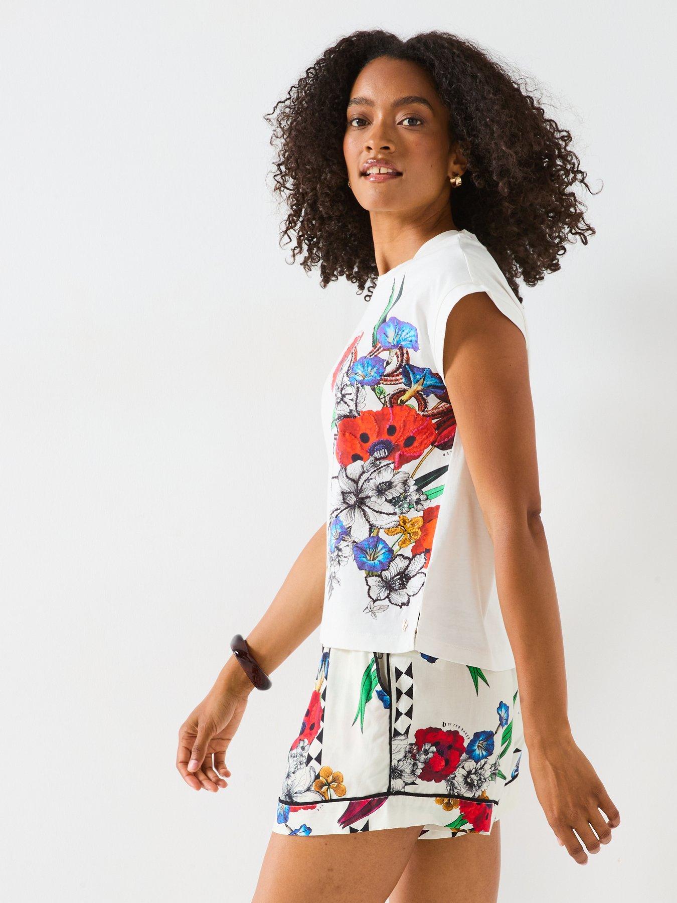 Image 4 of 6 of B By Ted Baker Ted Baker May Snake Tee Set - Ecru