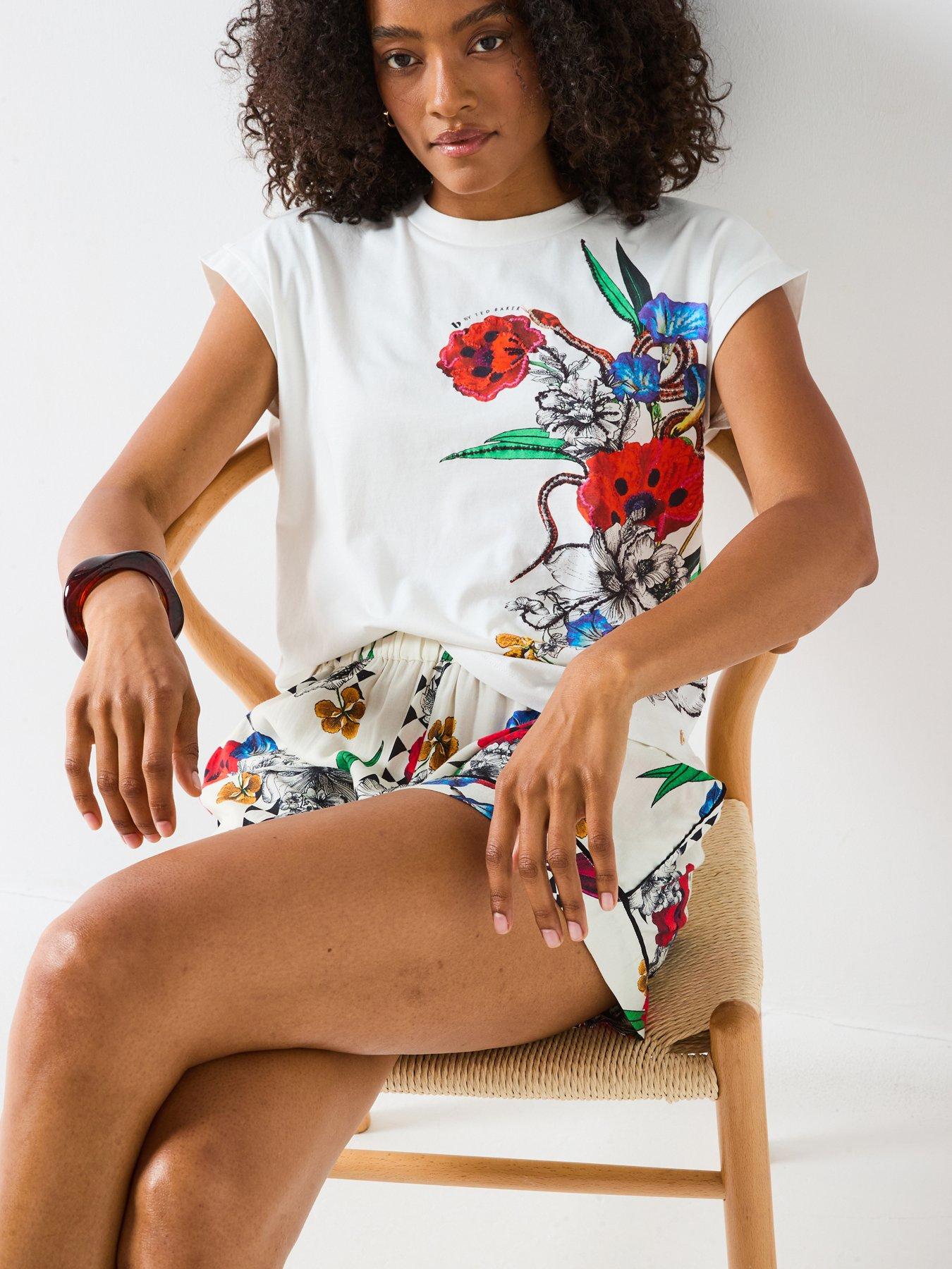 Image 6 of 6 of B By Ted Baker Ted Baker May Snake Tee Set - Ecru