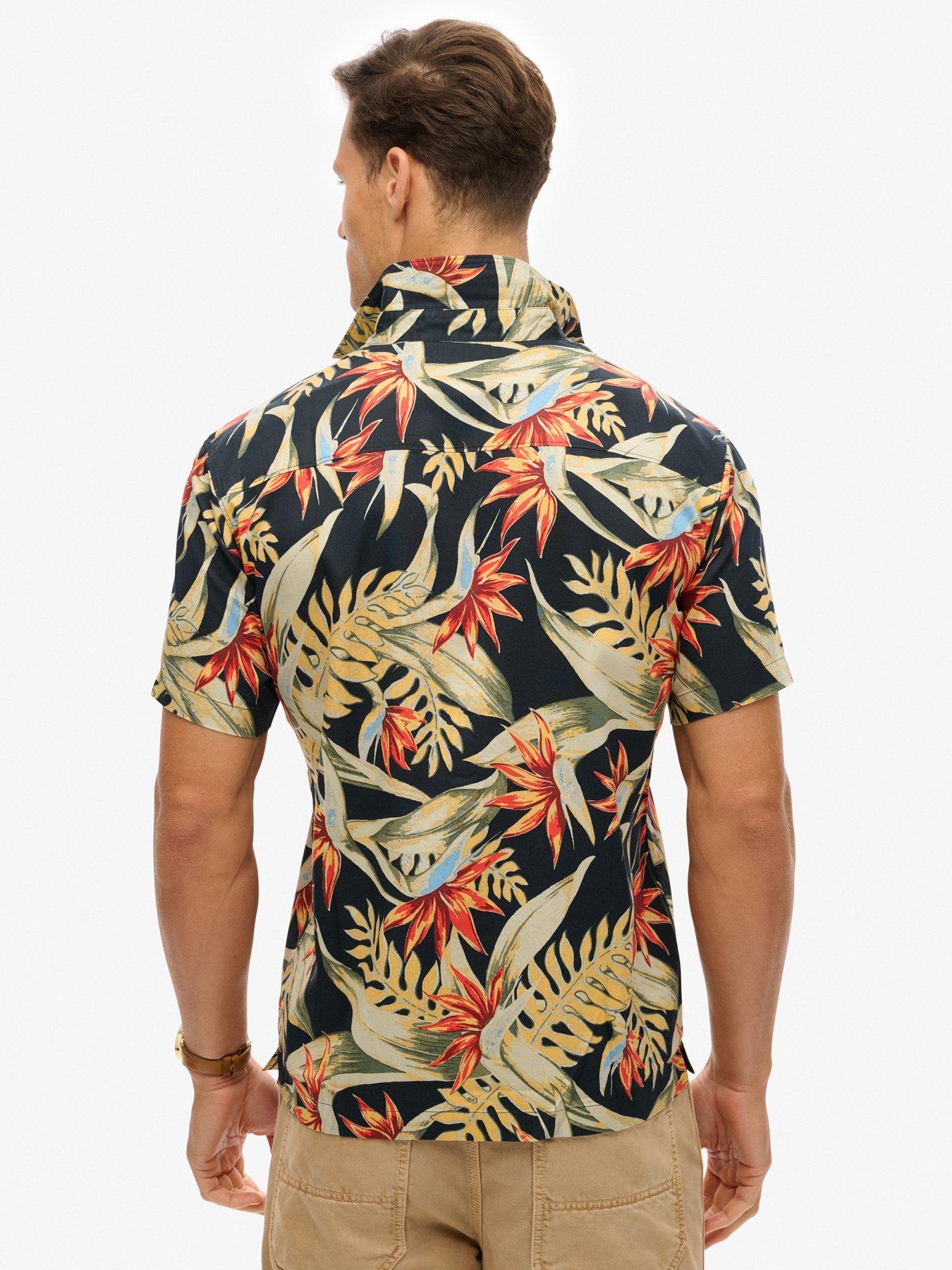 Image 2 of 5 of Superdry Superdry Hawaiian Printed Short Sleeve Shirt - Navy