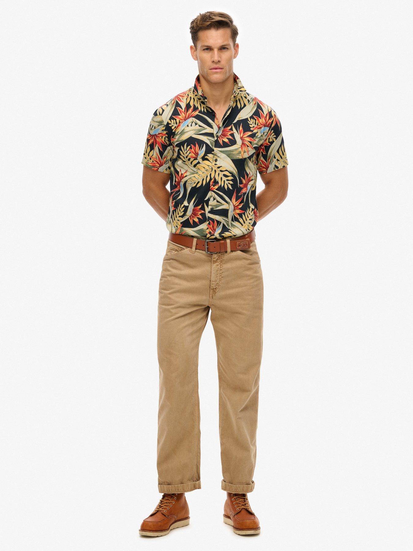 Image 3 of 5 of Superdry Superdry Hawaiian Printed Short Sleeve Shirt - Navy