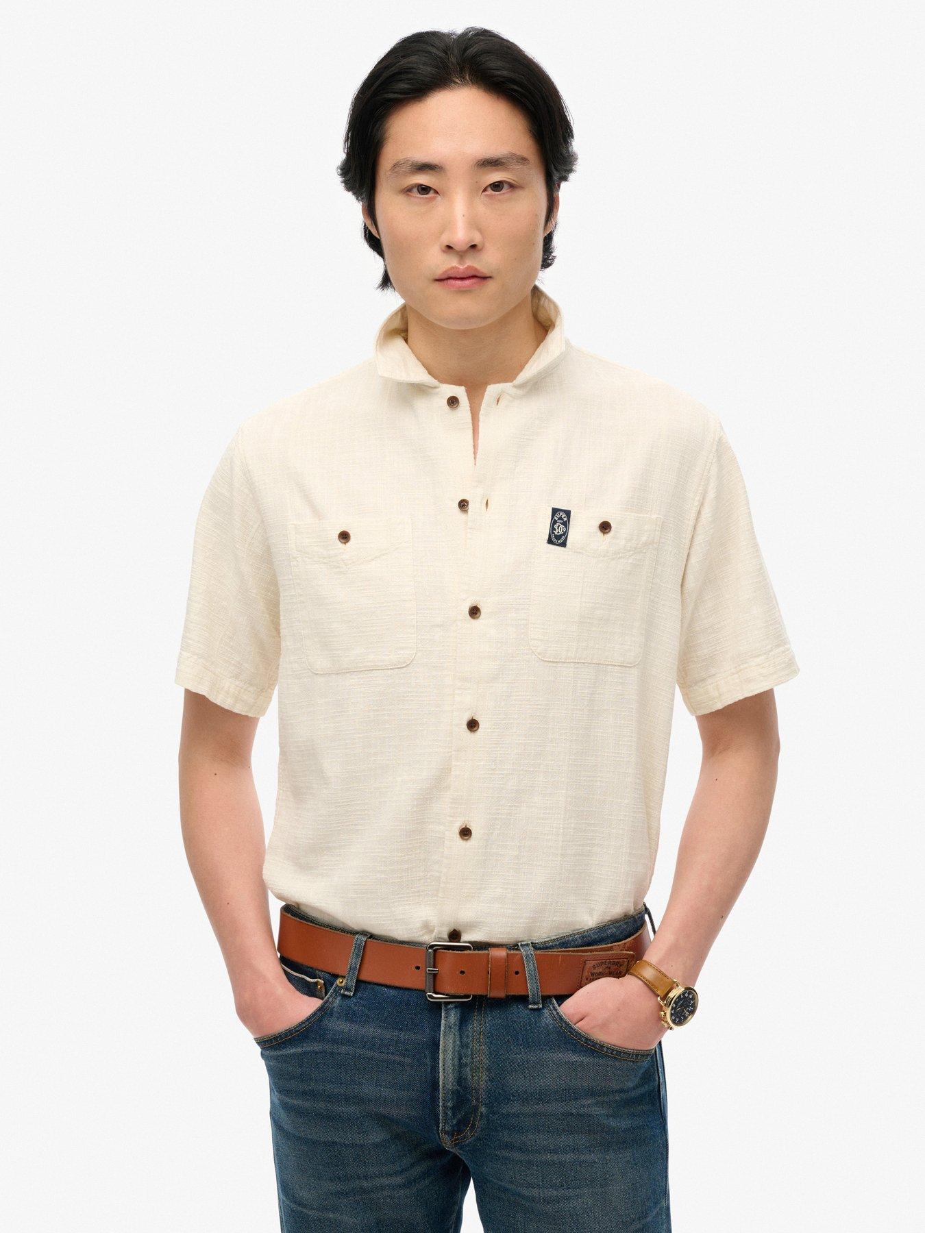 undefined Superdry Merchant Store Short Sleeve Shirt - Cream