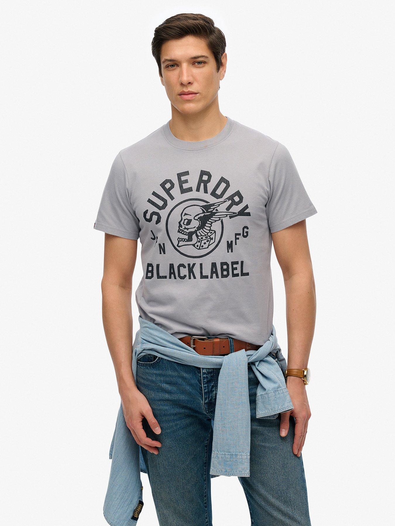 Image 1 of 5 of Superdry Superdry Black Label Logo T-Shirt - Grey