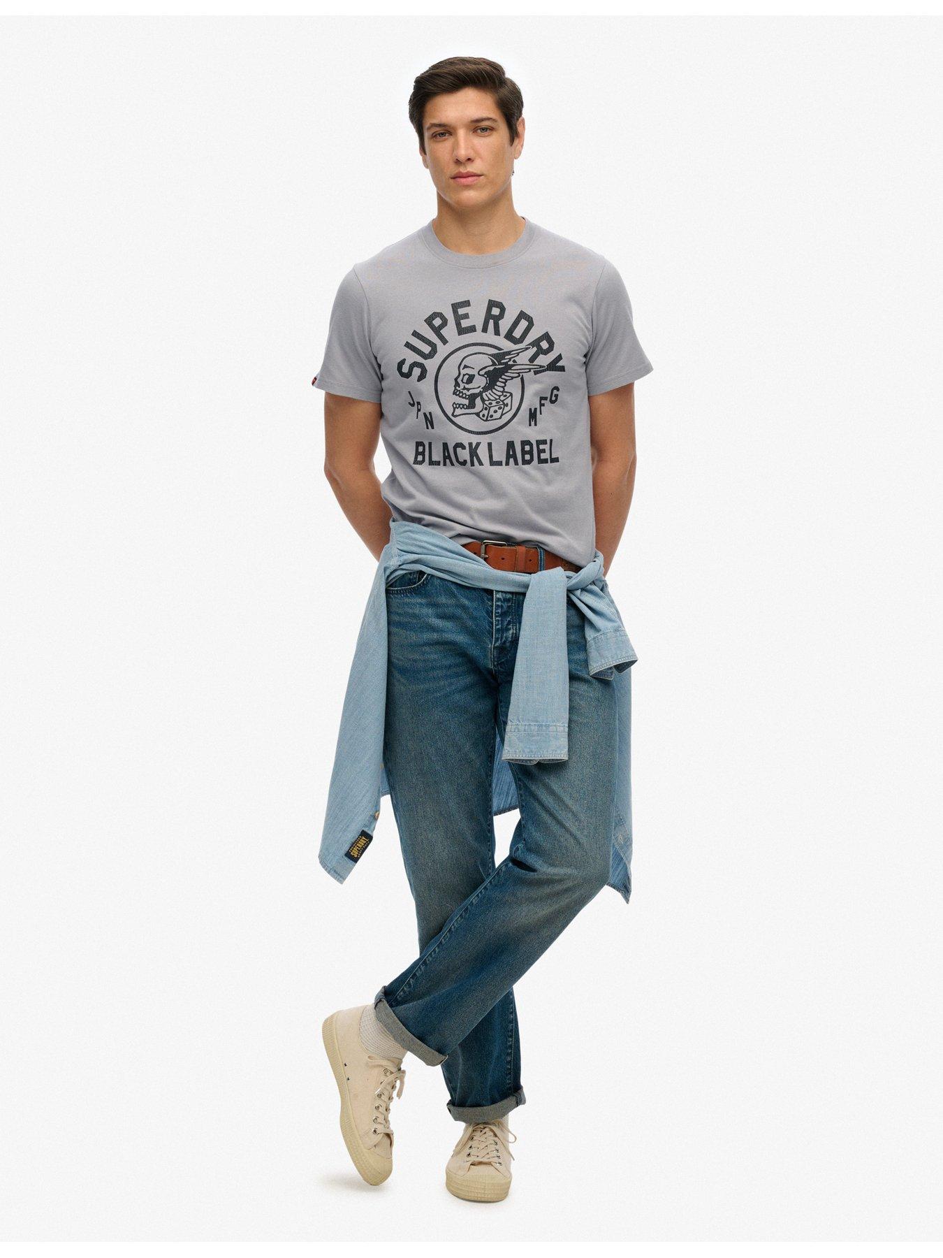 Image 3 of 5 of Superdry Superdry Black Label Logo T-Shirt - Grey
