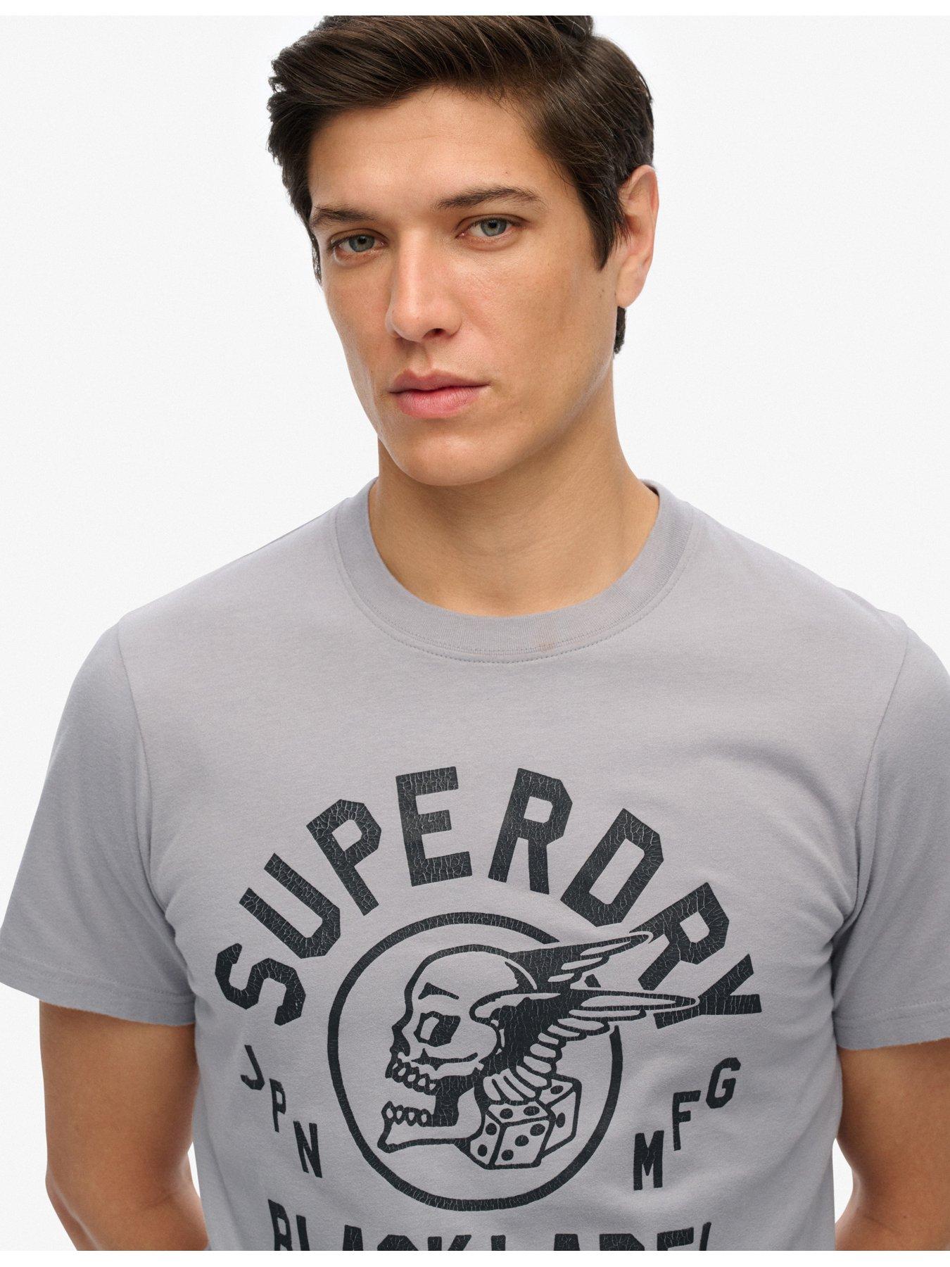Image 4 of 5 of Superdry Superdry Black Label Logo T-Shirt - Grey