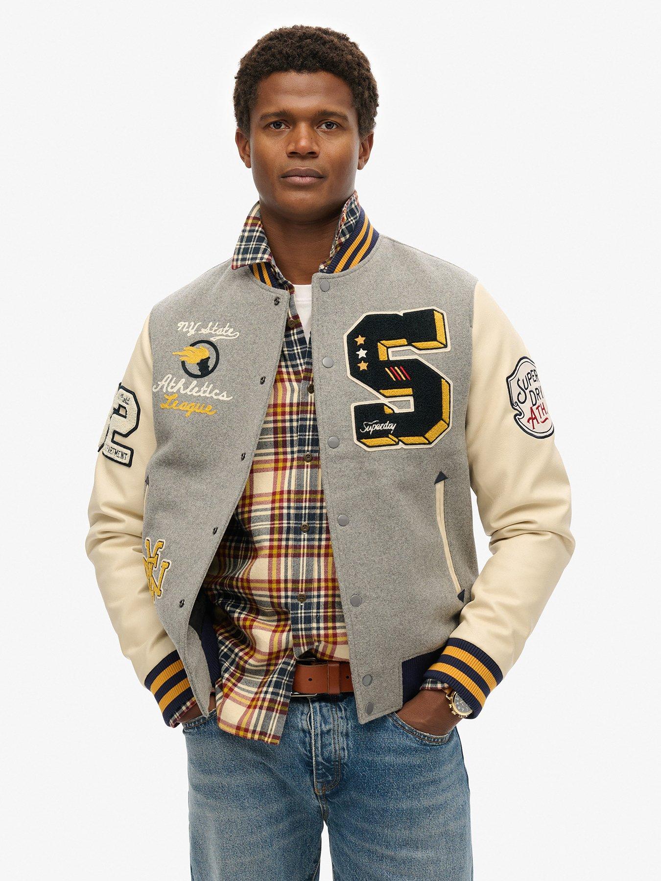 Image of Superdry Superdry College Bomber Jacket - Grey