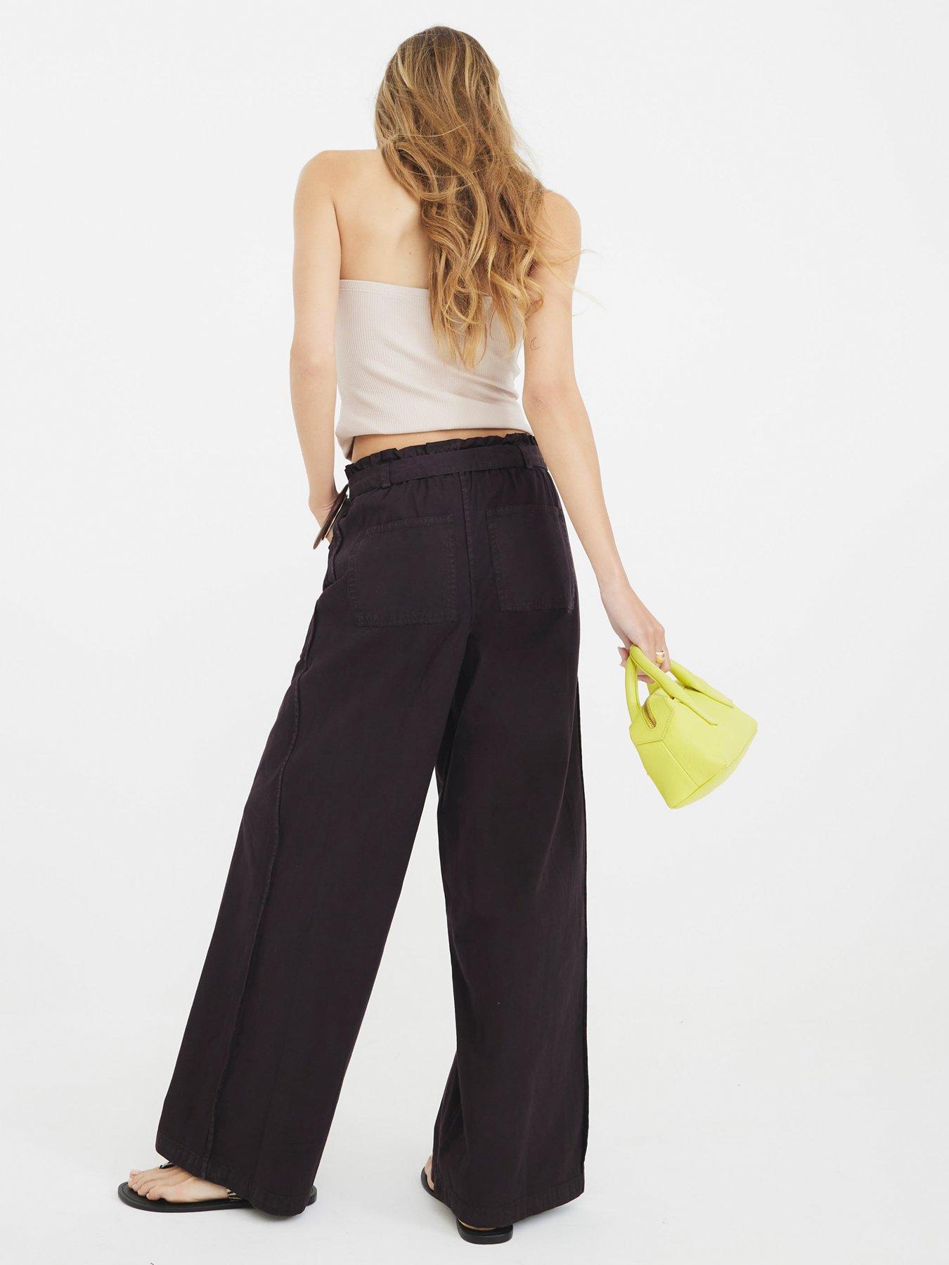 Image 2 of 4 of River Island Petra Paperbag Trouser - Brown