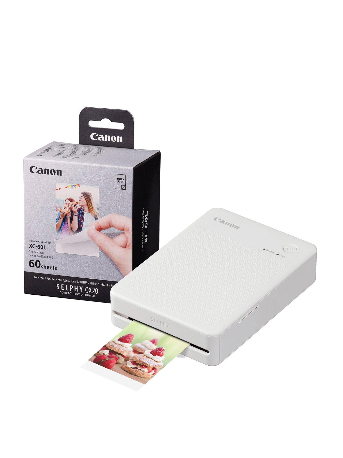 Image 1 of 7 of Canon Canon Selphy QX20 Instant Photo Printer Including 60 Shot Print Media - Sand White