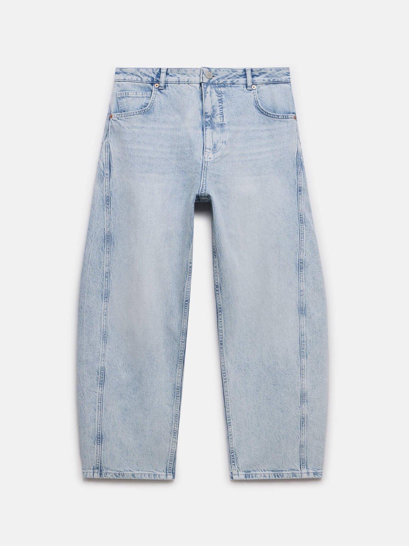 Image 5 of 6 of Mint Velvet Light Indigo Barrel Jean - Blue