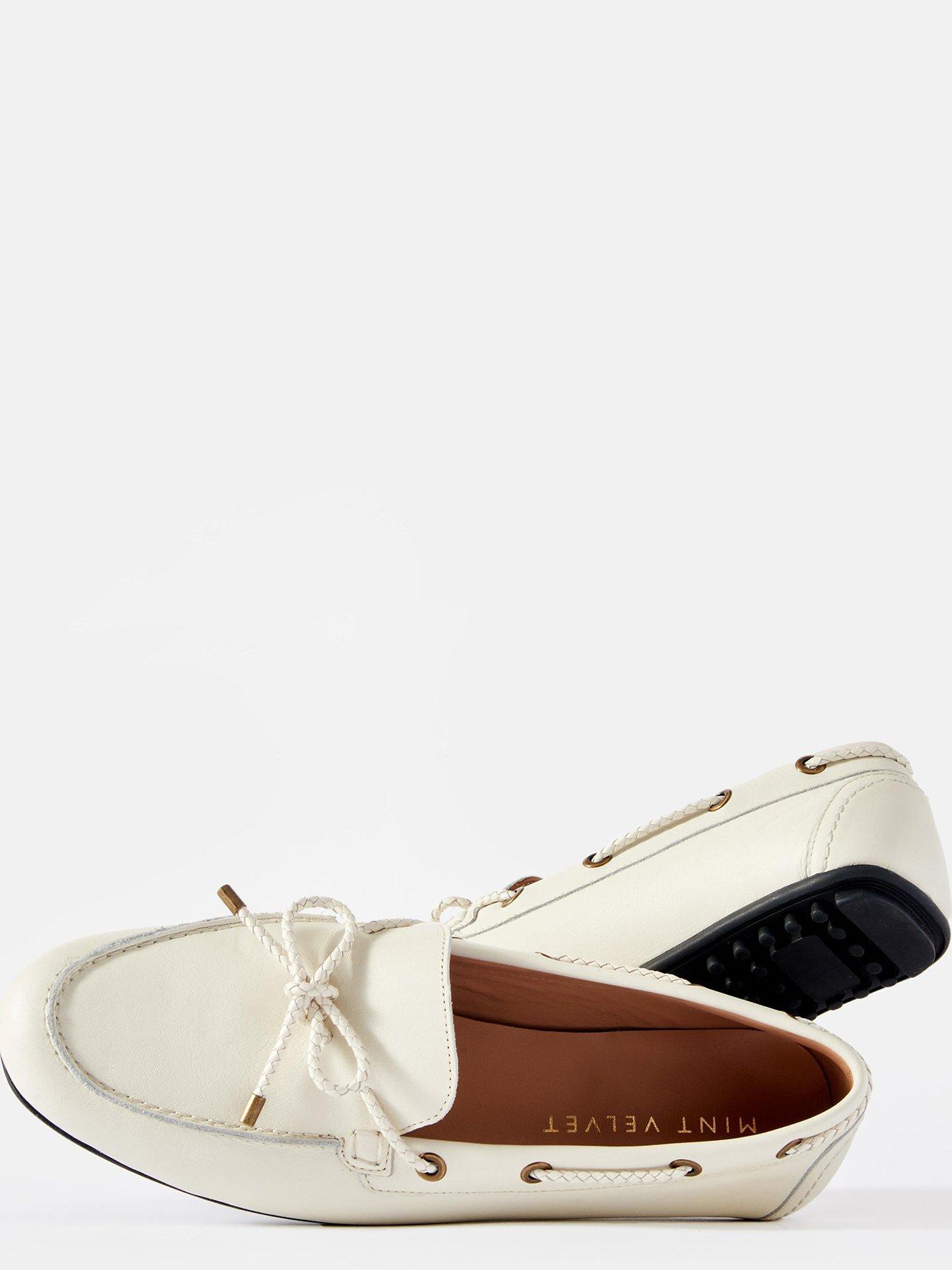 Image 3 of 5 of Mint Velvet Sally Boat Shoe - Cream
