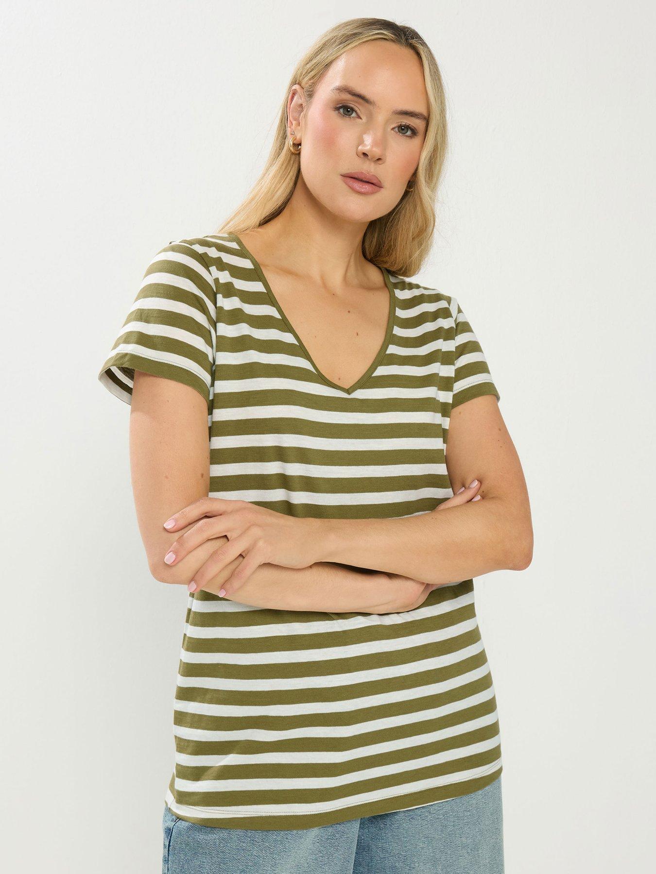 long-tall-sally-2-pack-stripe-slub-t-shirt-greenoutfit