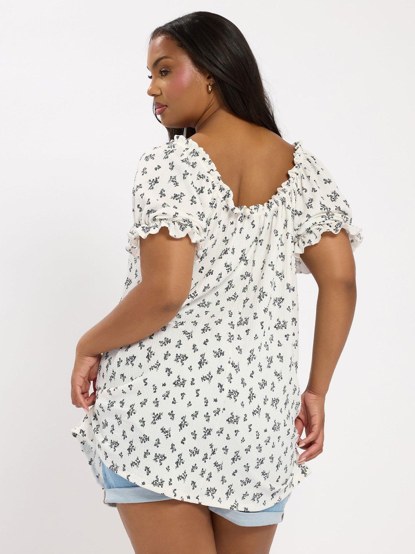 Image 2 of 4 of Yours Curve Regular Blouse - White