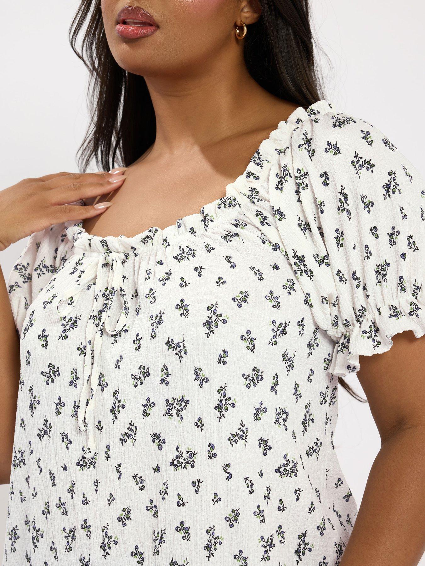 Image 4 of 4 of Yours Curve Regular Blouse - White