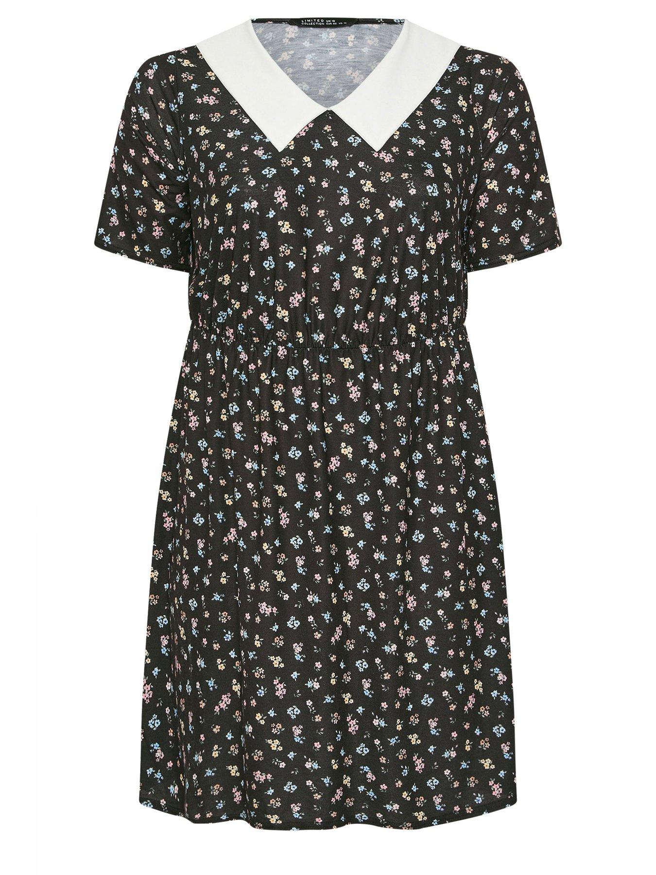 yours-curve-ditsy-collar-dress-blackdetail