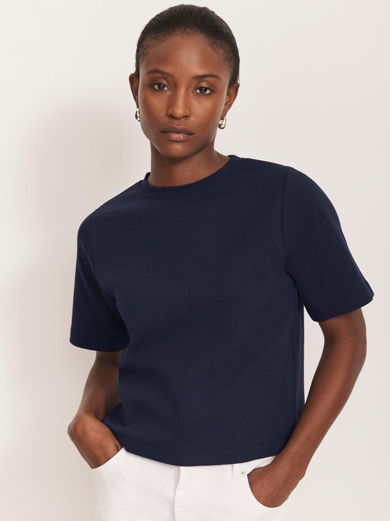 Image of Mint Velvet Navy Ultimate Cotton T-shirt