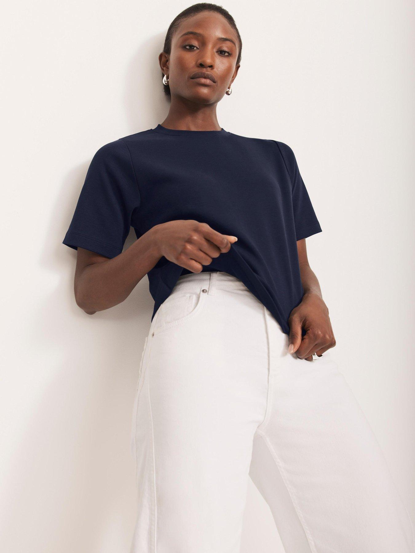 mint-velvet-navy-ultimate-cotton-t-shirt-bluestillFront