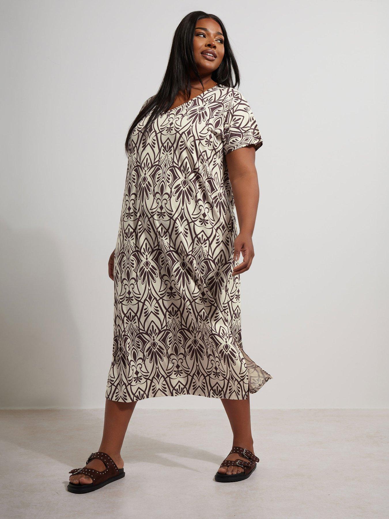 Image 3 of 4 of Yours Curve Grown On Basic Dress - Natural