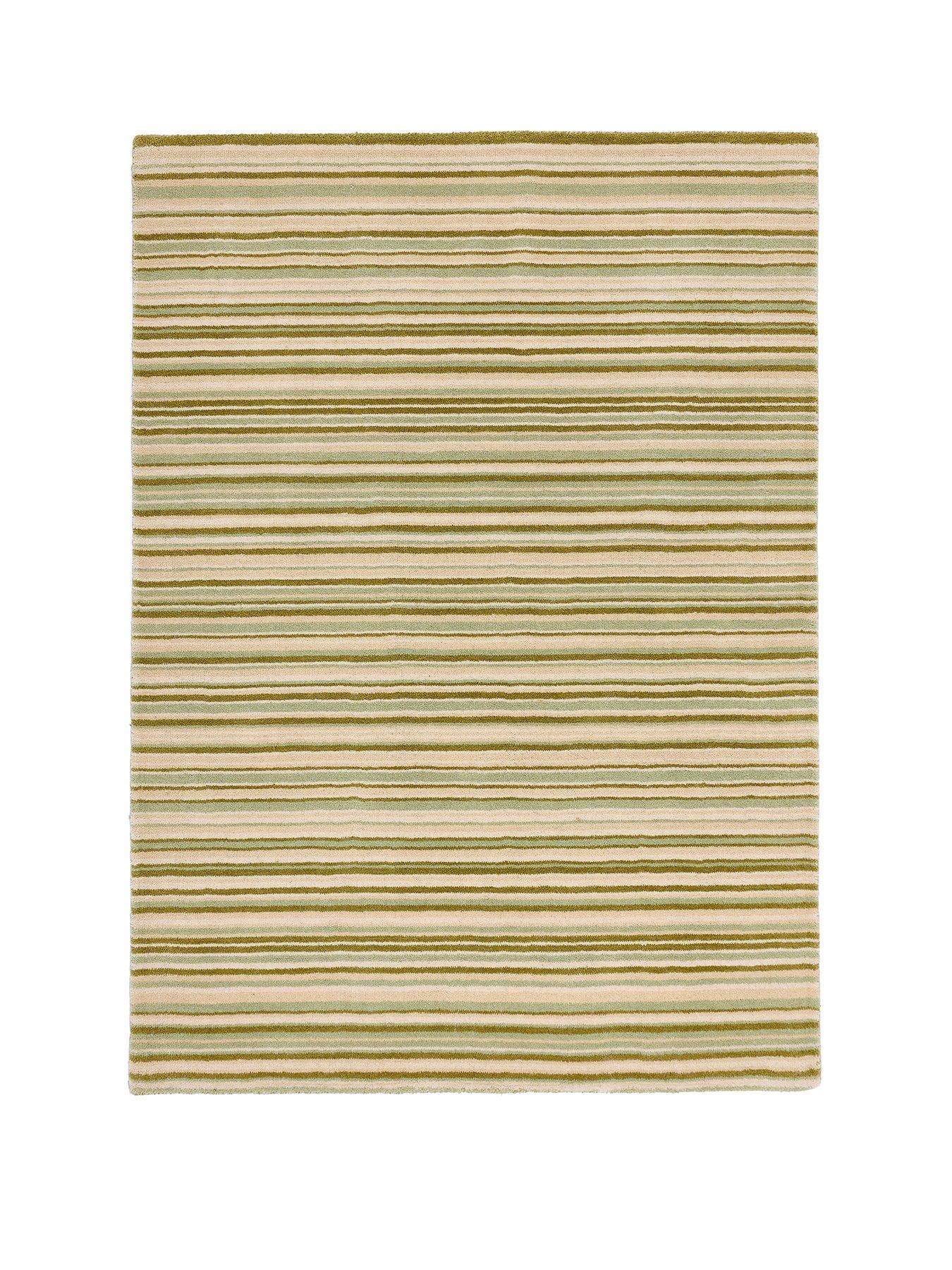 Image 2 of 5 of The Very Collection Fine Stripes Green Rug