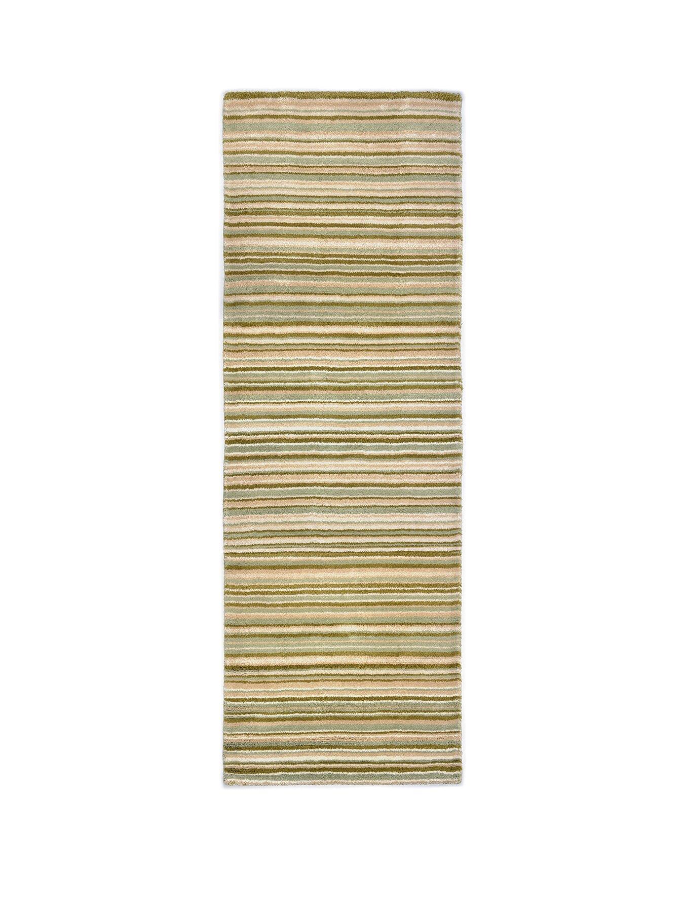 Image 2 of 5 of The Very Collection Fine Stripes Green Runner