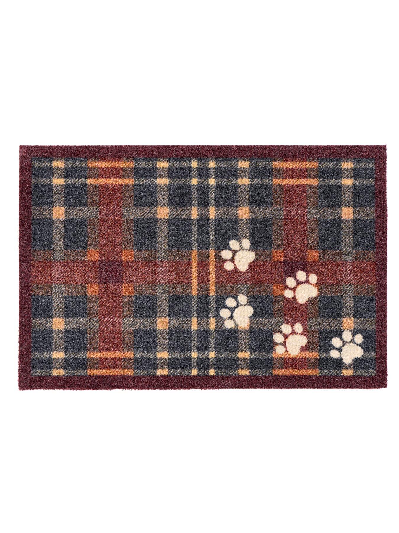 Image 1 of 3 of The Very Collection Plaid Paws Doormat - Multi