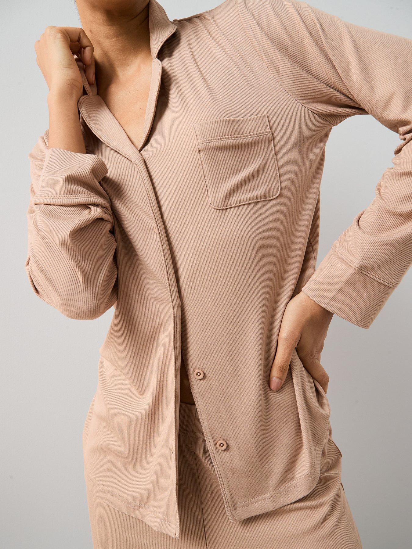 the-very-collection-rib-soft-touch-revere-pyjama-set-beigeoutfit