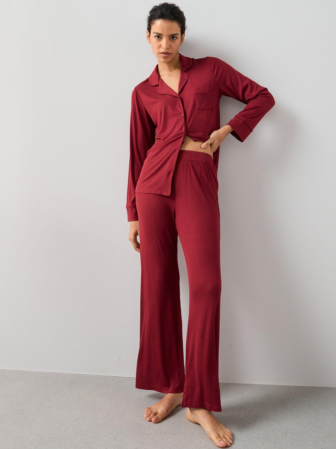 the-very-collection-ribbed-soft-touch-revere-pyjama-set-red