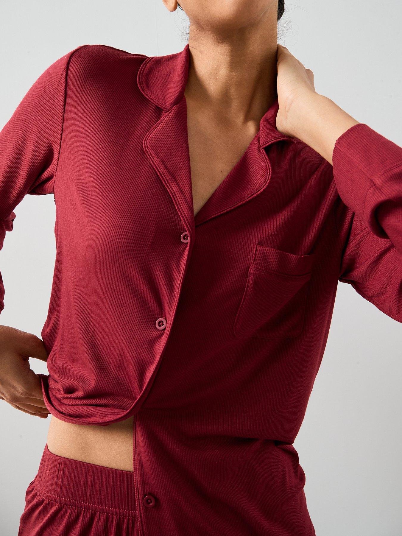 the-very-collection-ribbed-soft-touch-revere-pyjama-set-reddetail