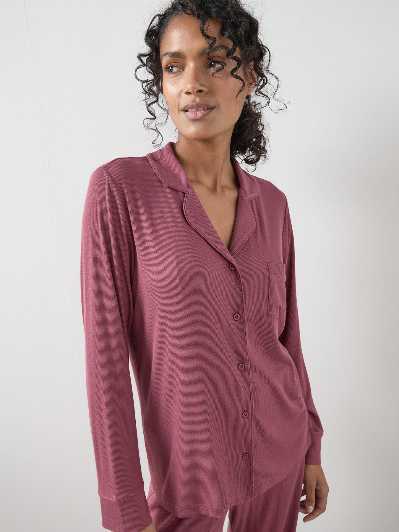 the-very-collection-rib-soft-touch-revere-pj-set-purpleoutfit