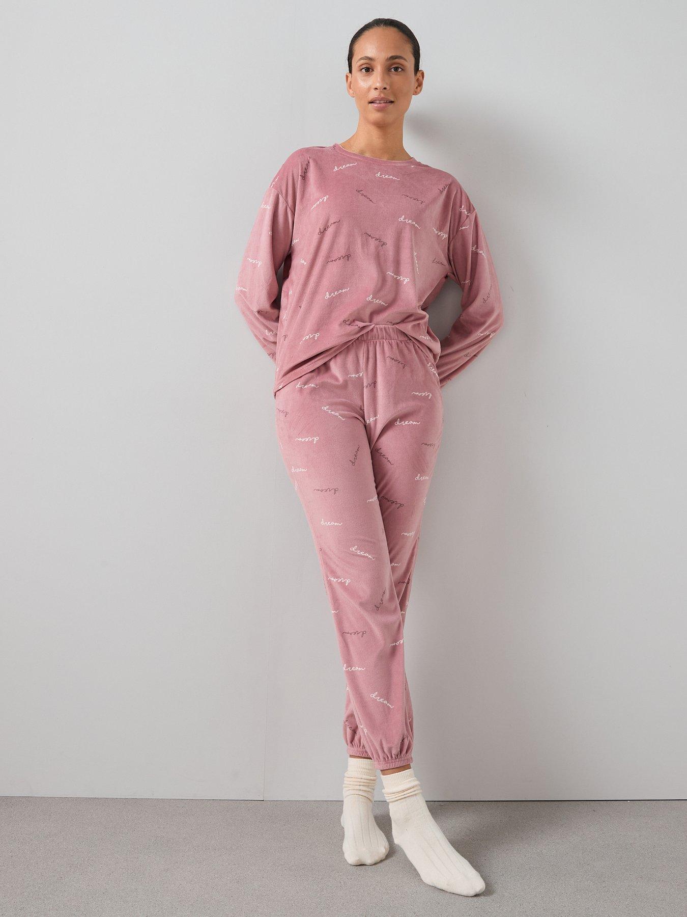 The Very Collection Fleece Love Top And Jogger Loungewear Set - Pink