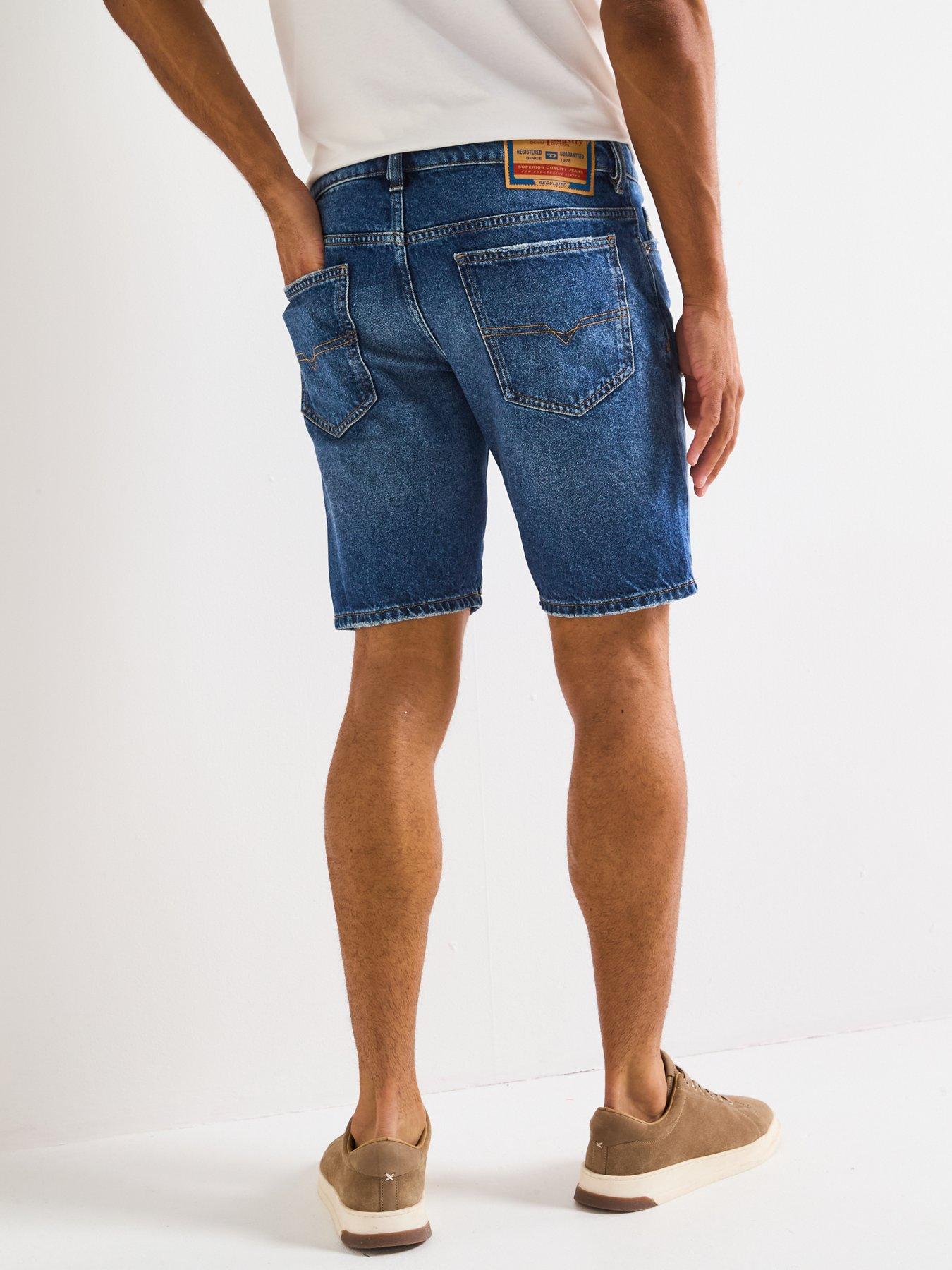 diesel-distressed-slim-denim-shorts-bluestillFront