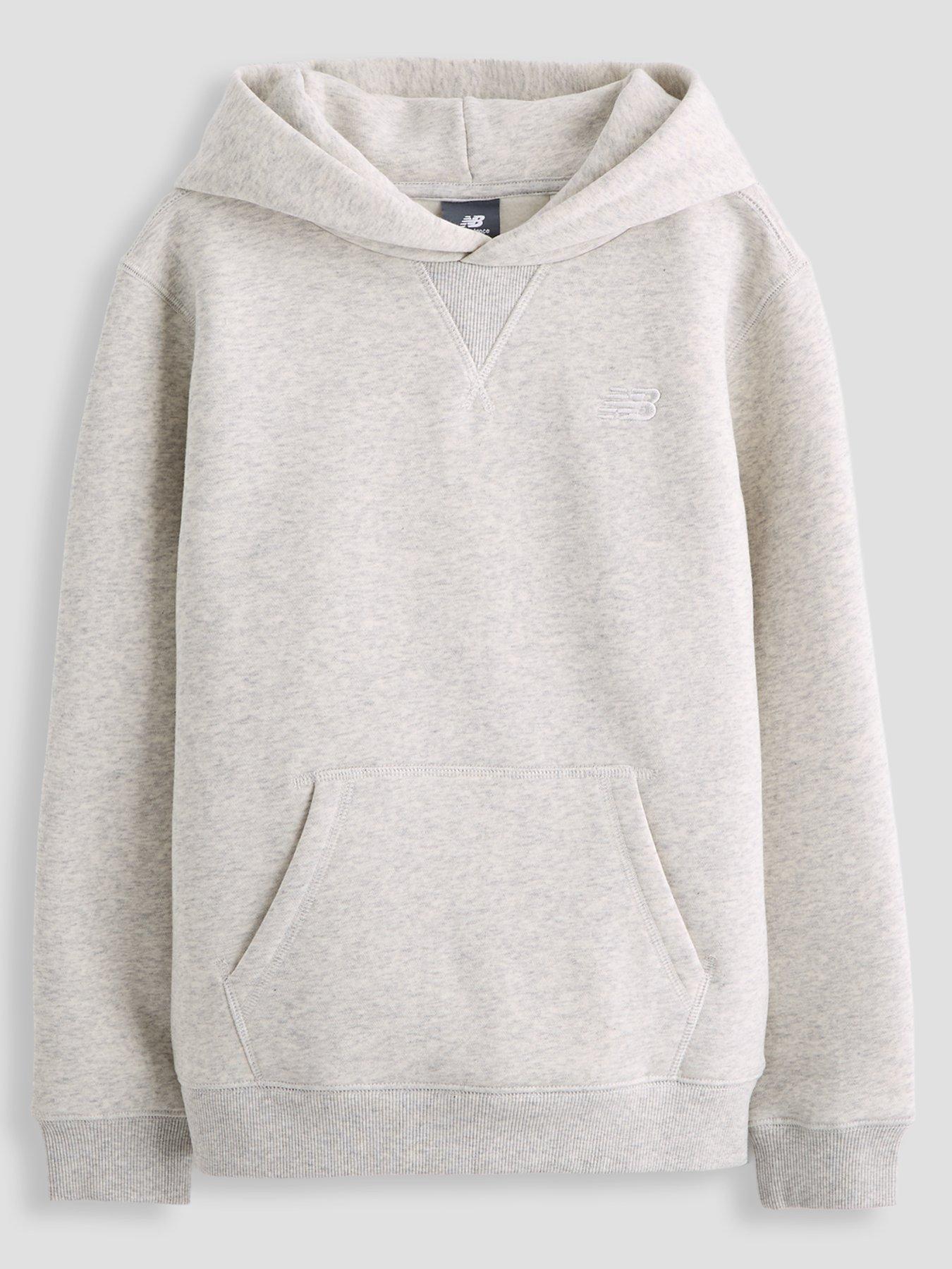New Balance Junior Boys Left Chest Logo Hoodie - Grey