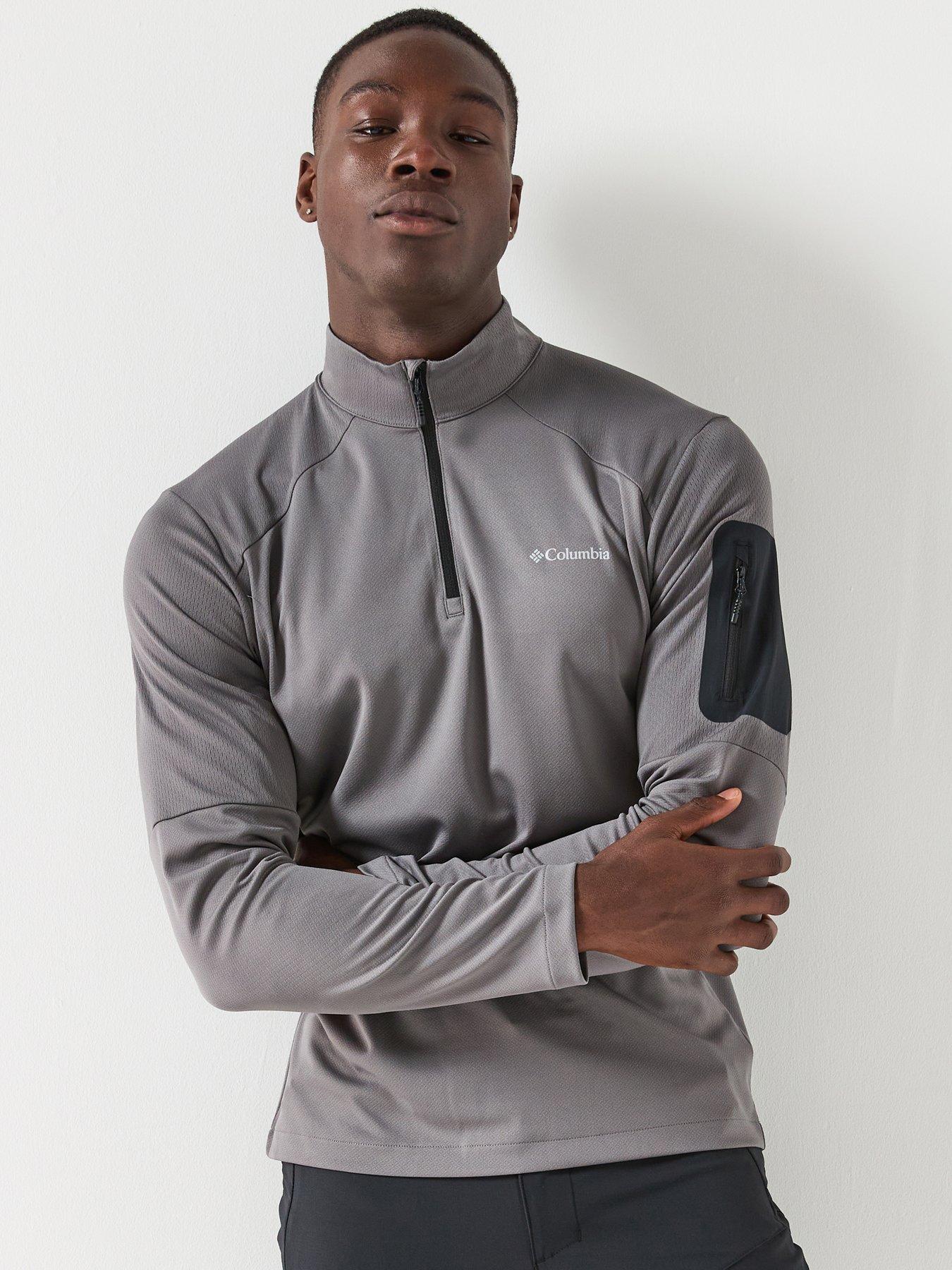 Columbia Mens Columbia Tech Knit 1/4 Zip Top - Grey