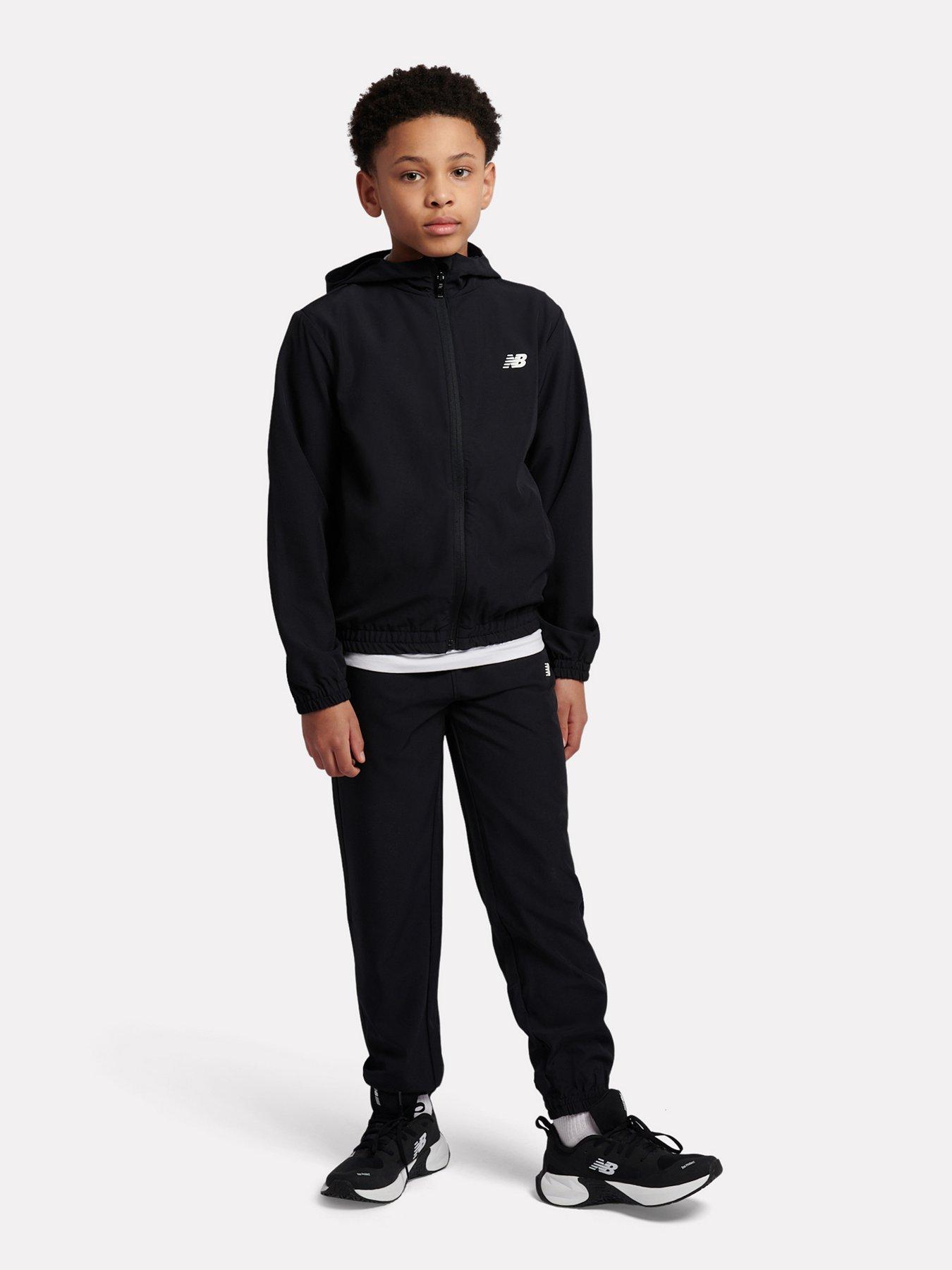 new-balance-junior-boys-lightweight-jacket-and-shorts-set-black