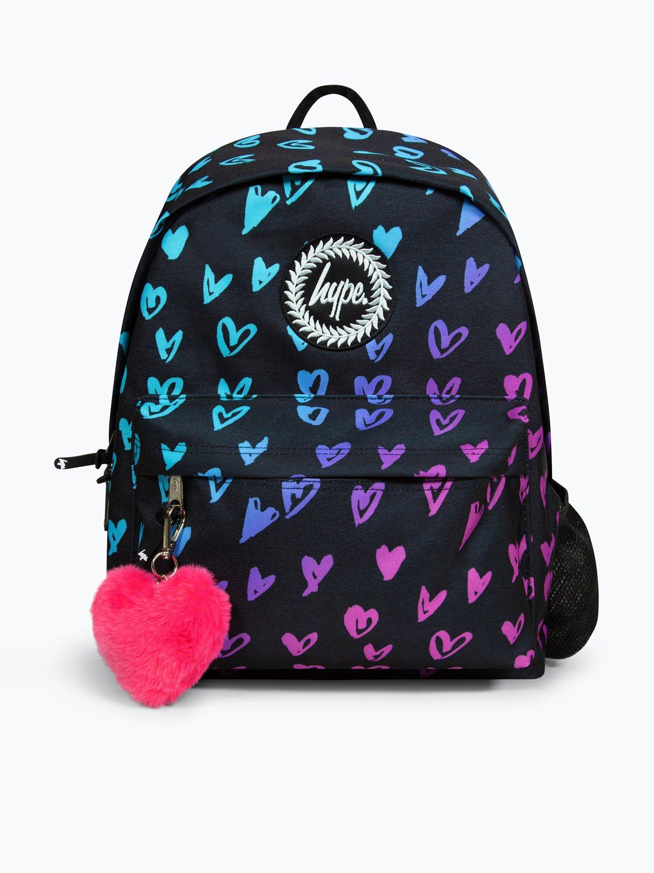 Hype Girls Scribble Hearts Backpack - Black
