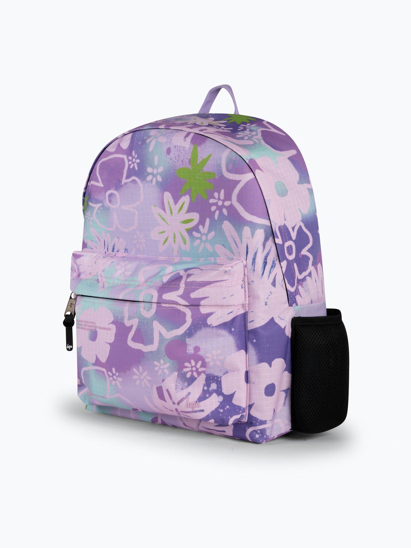 hype-girls-floral-doodle-iconic-backpack-purplestillFront