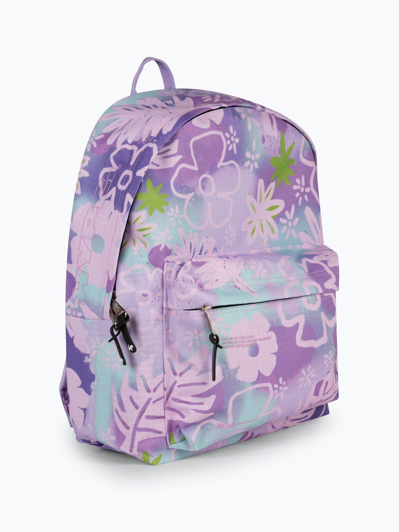 hype-girls-floral-doodle-iconic-backpack-purpledetail