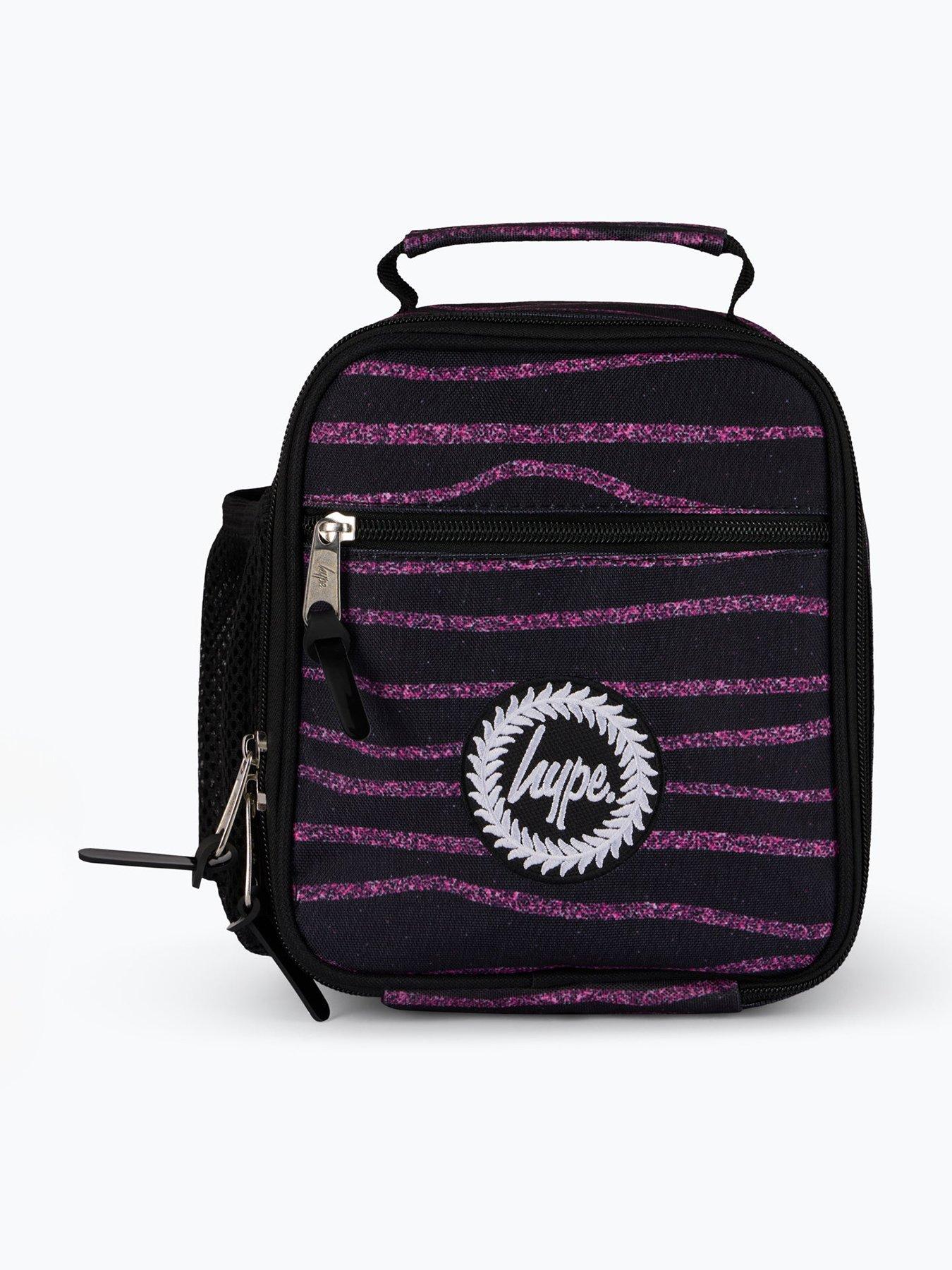 undefined Girls Glitter Stripe Lunch Bag - Black