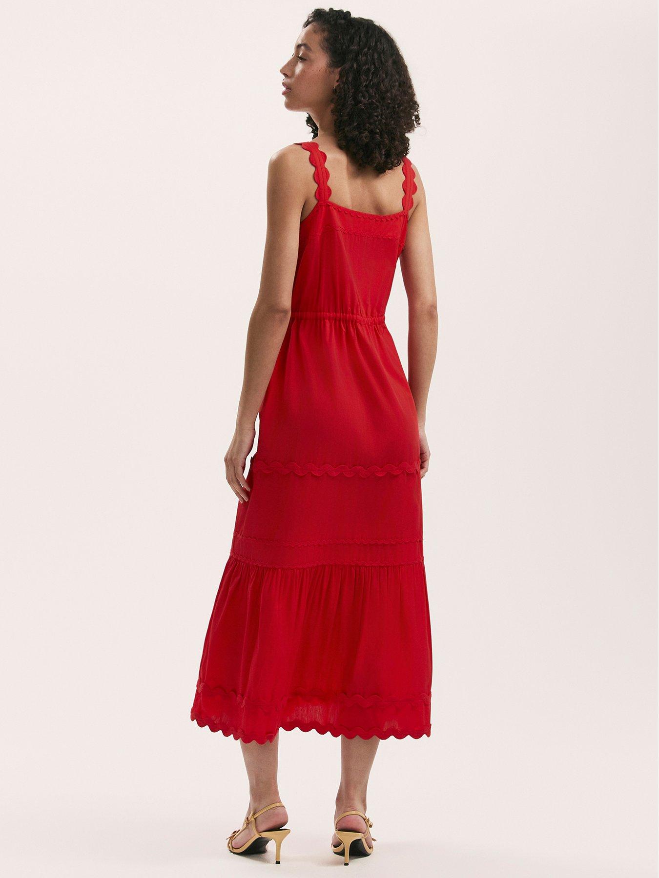 Image 2 of 4 of Finery Hallie Midi Dress - Red