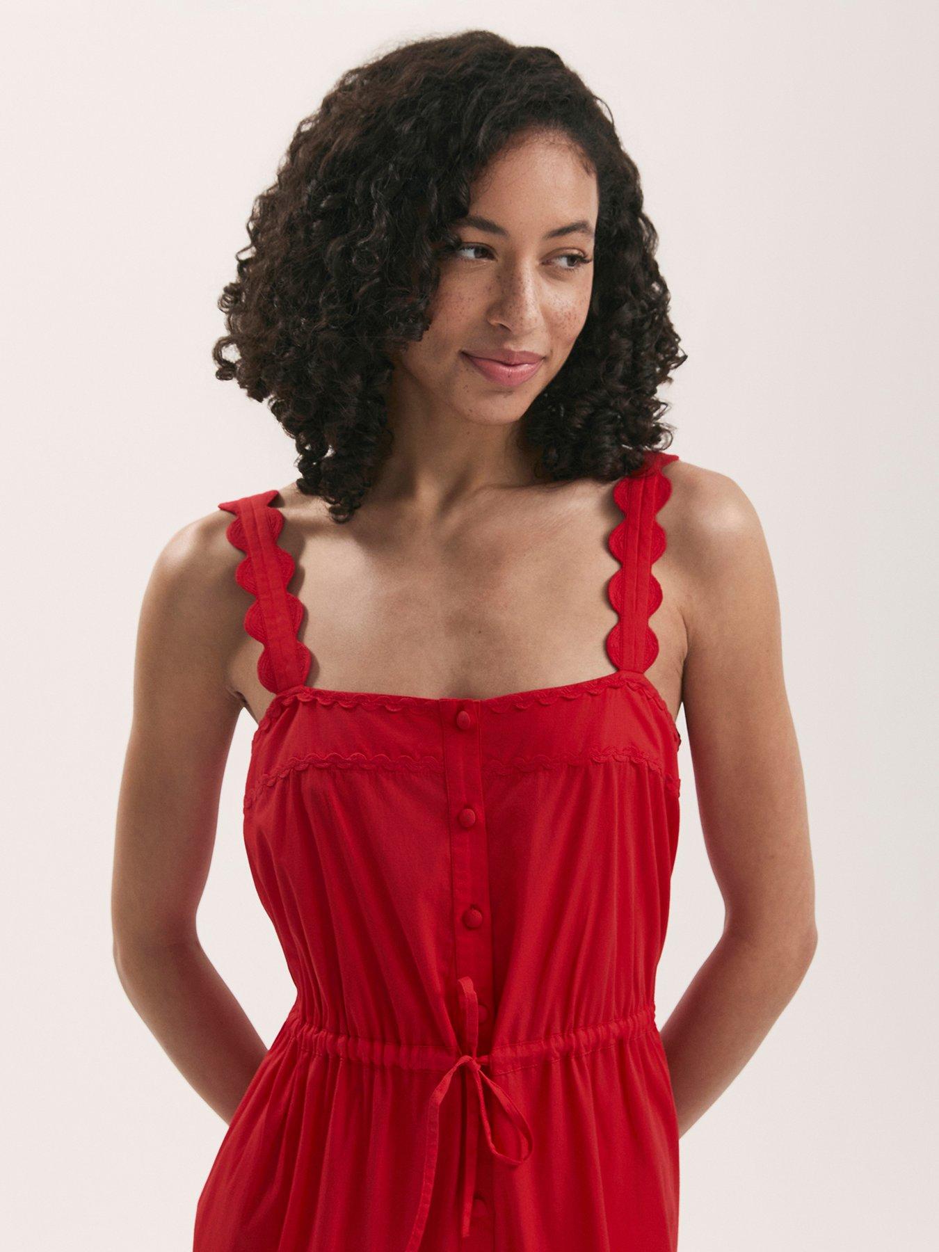 Image 4 of 4 of Finery Hallie Midi Dress - Red