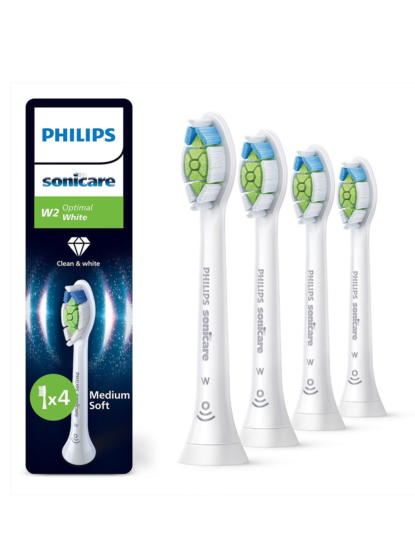 Philips Philips Sonicare W2 Optimal White, Genuine Replacement Toothbrush Heads, White, 4 Pack, HX6064/87