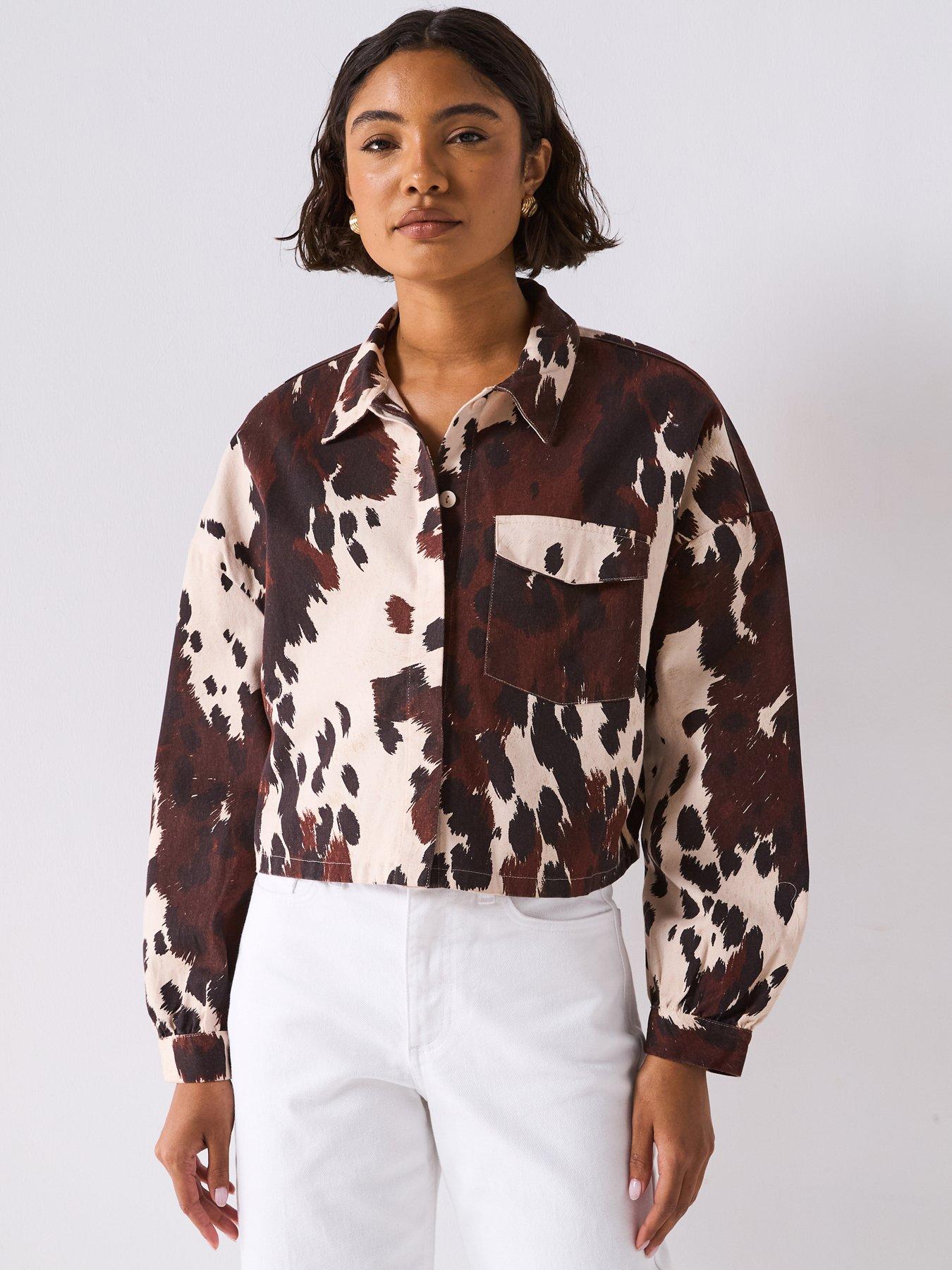 Only Canny Long Sleeve Woven Boxy Shirt - Brown