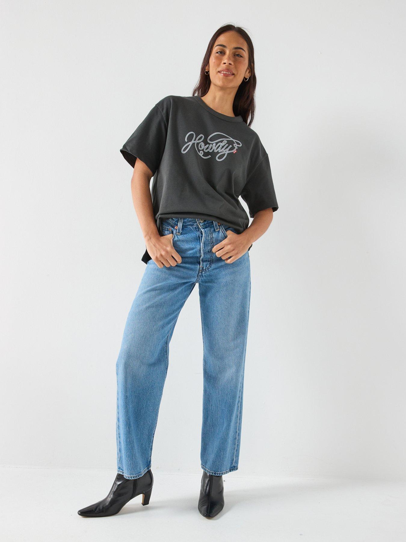 Image 3 of 6 of Levi's Graphic Tabor T-Shirt - Howdy Script Pirate - Black