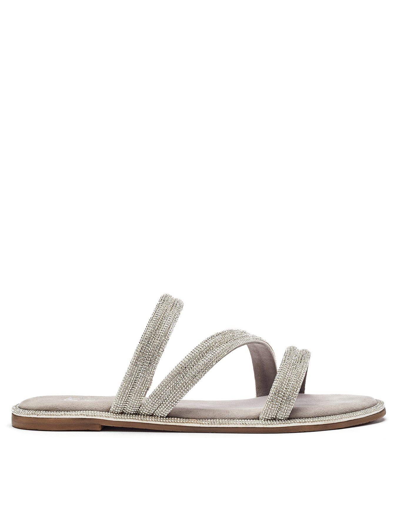 Moda In Pelle Lilyvalley Strappy Flat Sandals - Silver