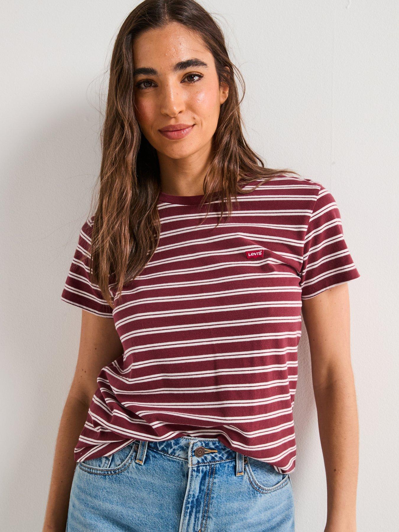 levis-perfect-t-shirt-trudy-stripe-chocolate-truffle-cotton