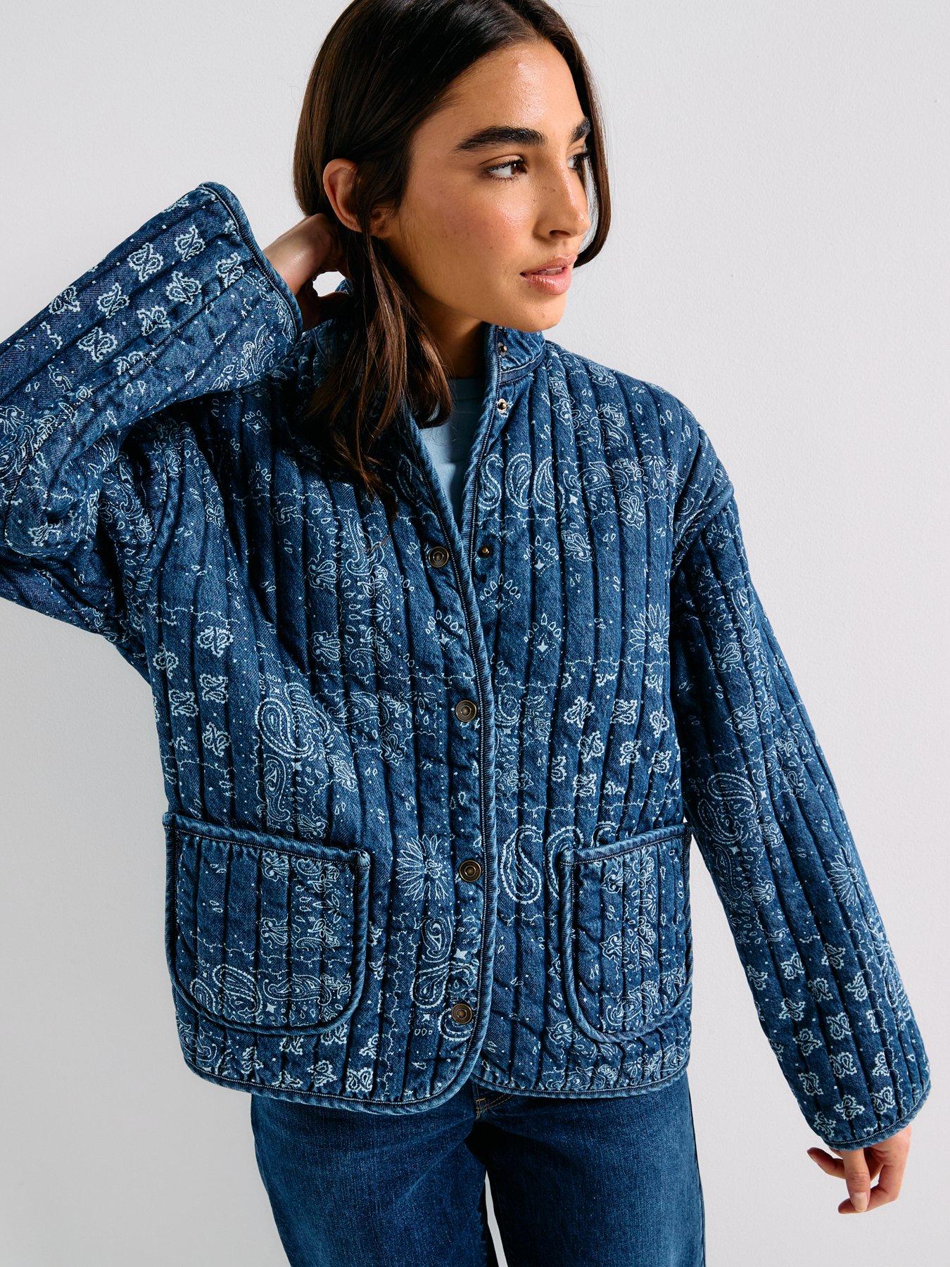Levi's Lottie Liner Jacket - Emme Patchwork Bandana Dark Indigo - Blue