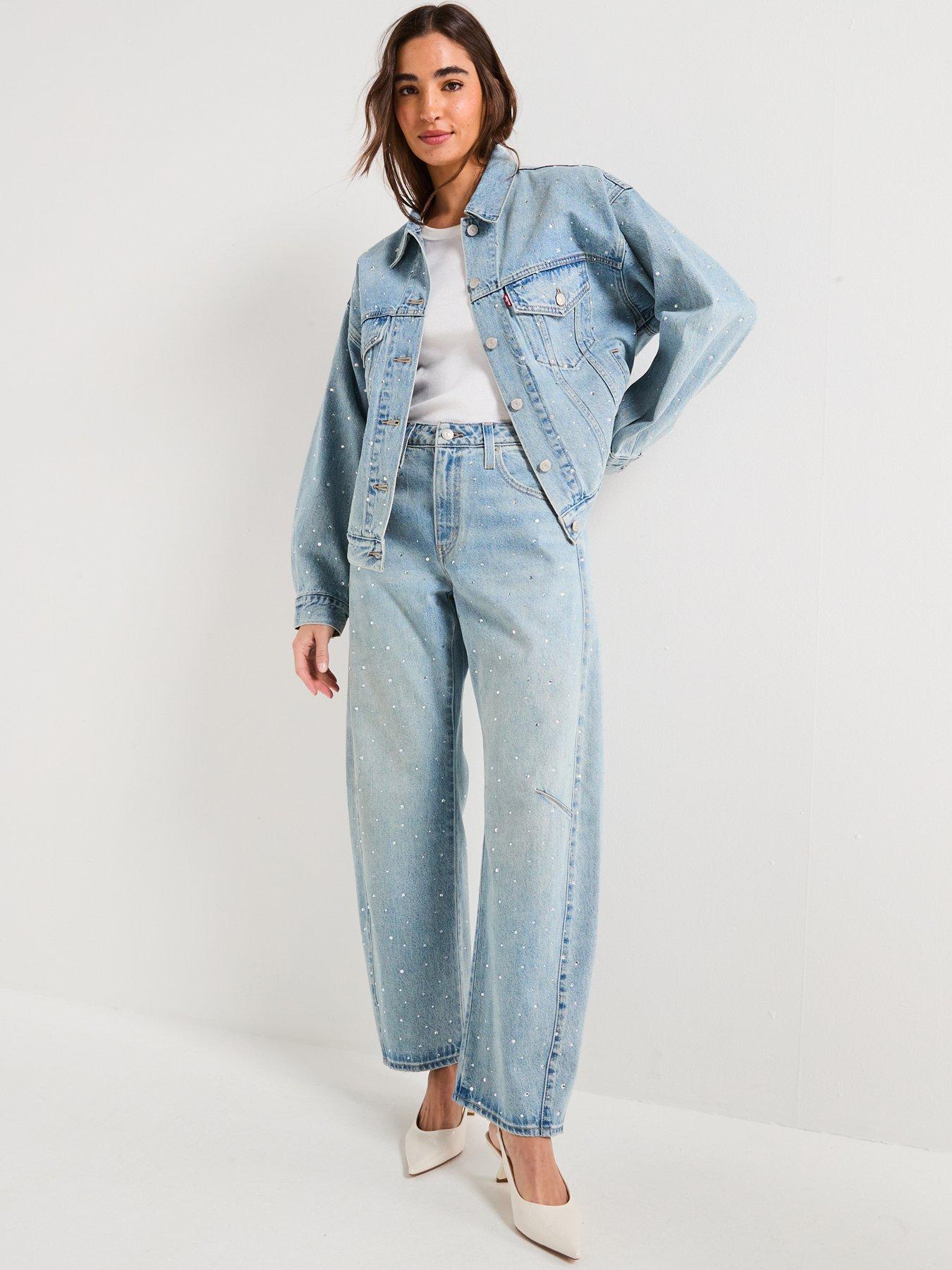 Image 1 of 6 of Levi's Baggy Dad Barrel Jeans - Light Blue