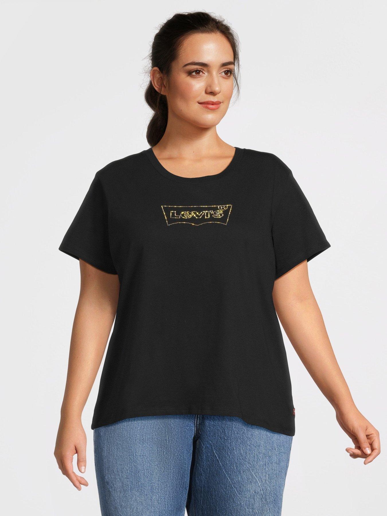 Image 1 of 5 of Levi's Plus Perfect Logo T-shirt (plus Size) - Batwing Shine Plus Anthracite