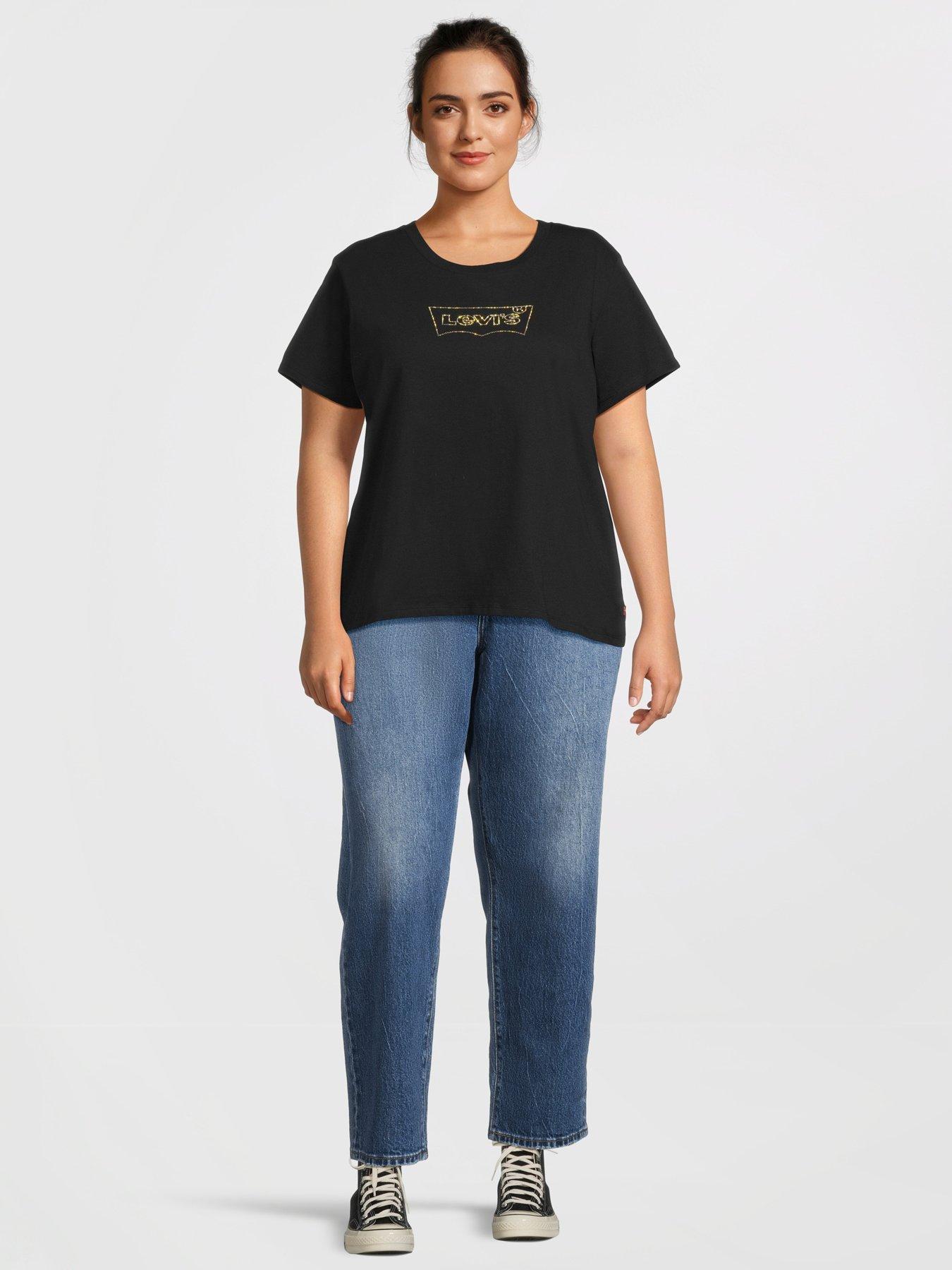 Image 3 of 5 of Levi's Plus Perfect Logo T-shirt (plus Size) - Batwing Shine Plus Anthracite