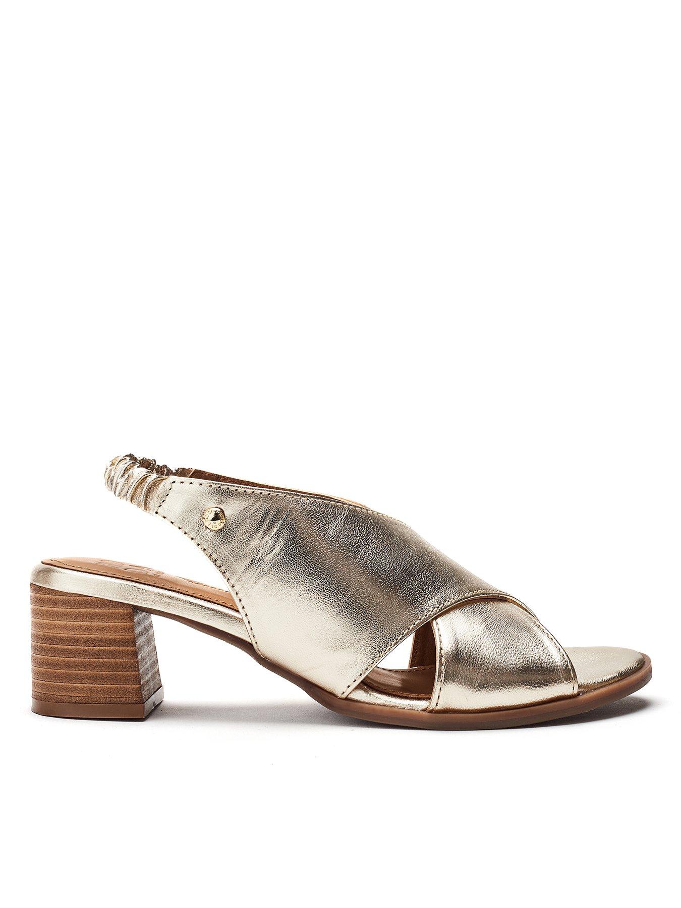 Image 1 of 4 of Moda In Pelle Prinia Crossover Leather Sandal - Champagne