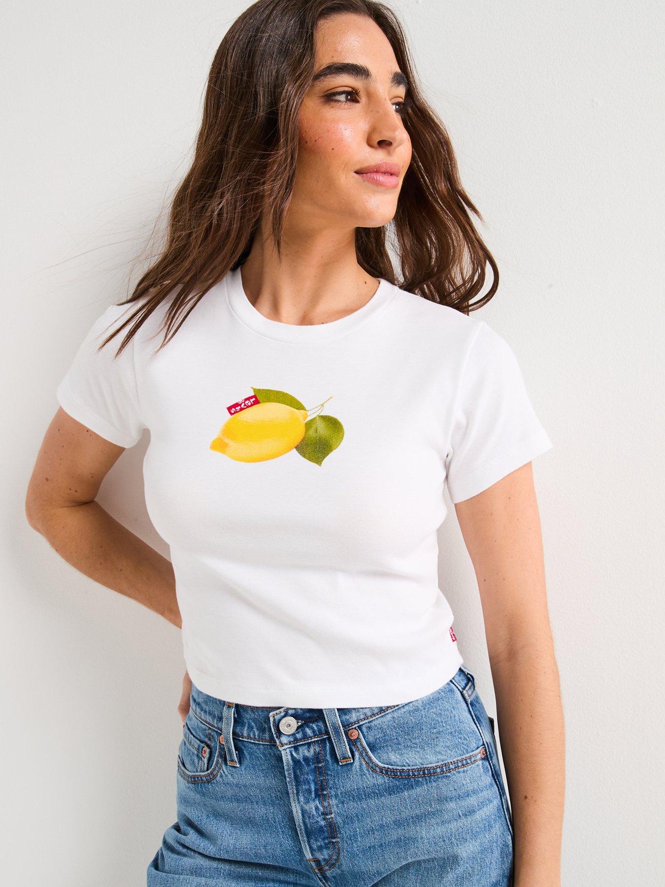 Levi's Graphic Essential Sporty Tee - Photo Fruit Lemon Bright White