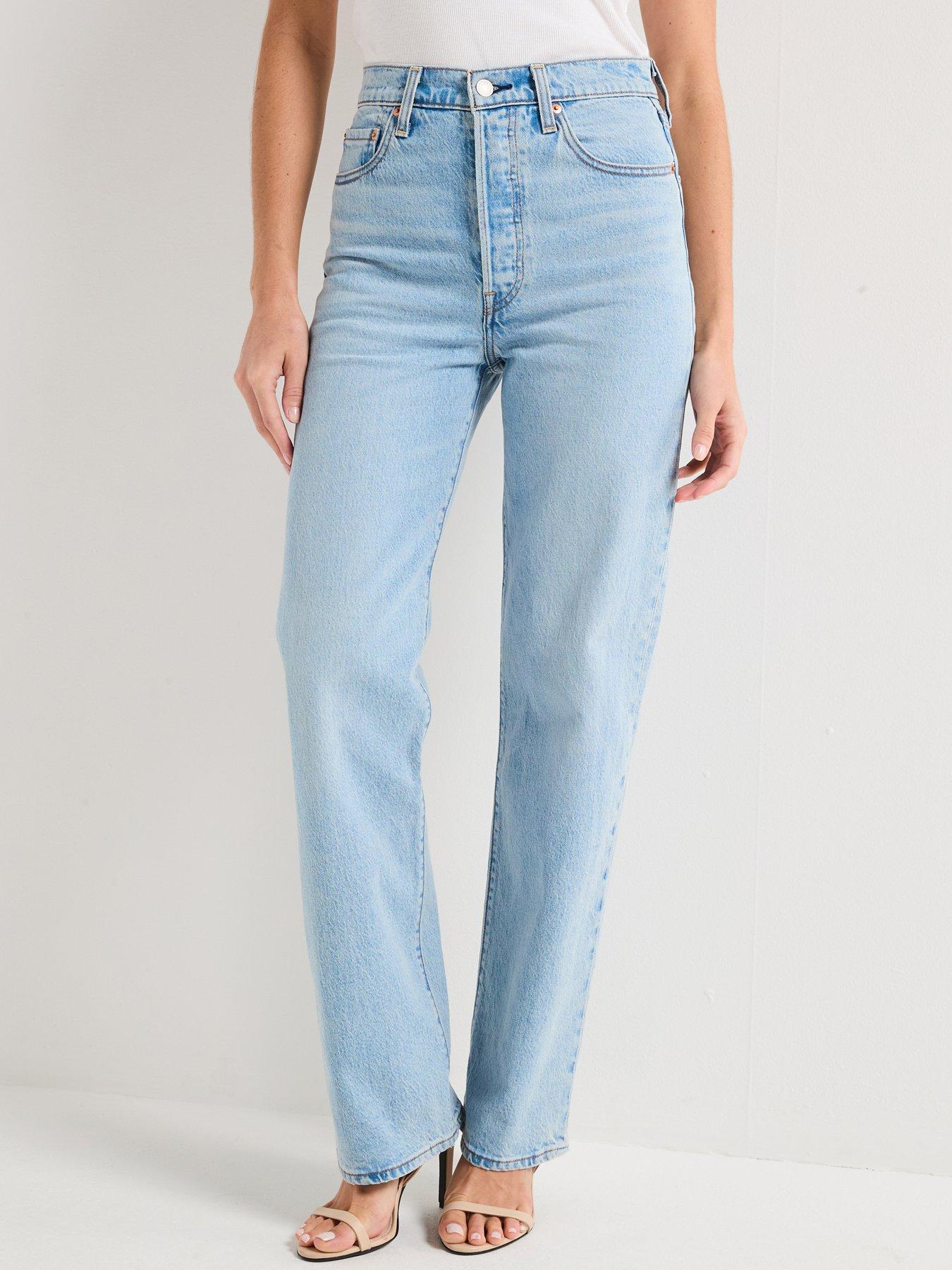 Image 1 of 6 of Levi's Ribcage Full-length Jeans - Blasted Stone Clean Psk
